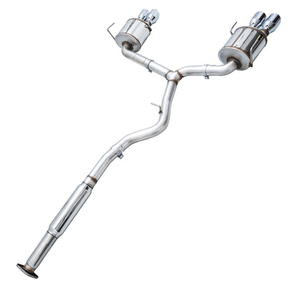 AWE Tuning Touring Edition Exhaust for VA STI / GV WRX / GV STI Sedan - Chrome Silver Quad Tips (102mm) (3015-42104)
