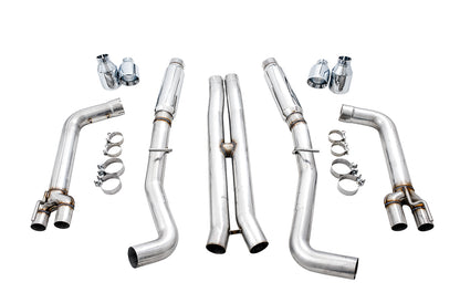 AWE Tuning Track Edition Exhaust for 15+ Challenger 6.4 / 6.2 SC - Chrome Silver Quad Tips (3015-42136)