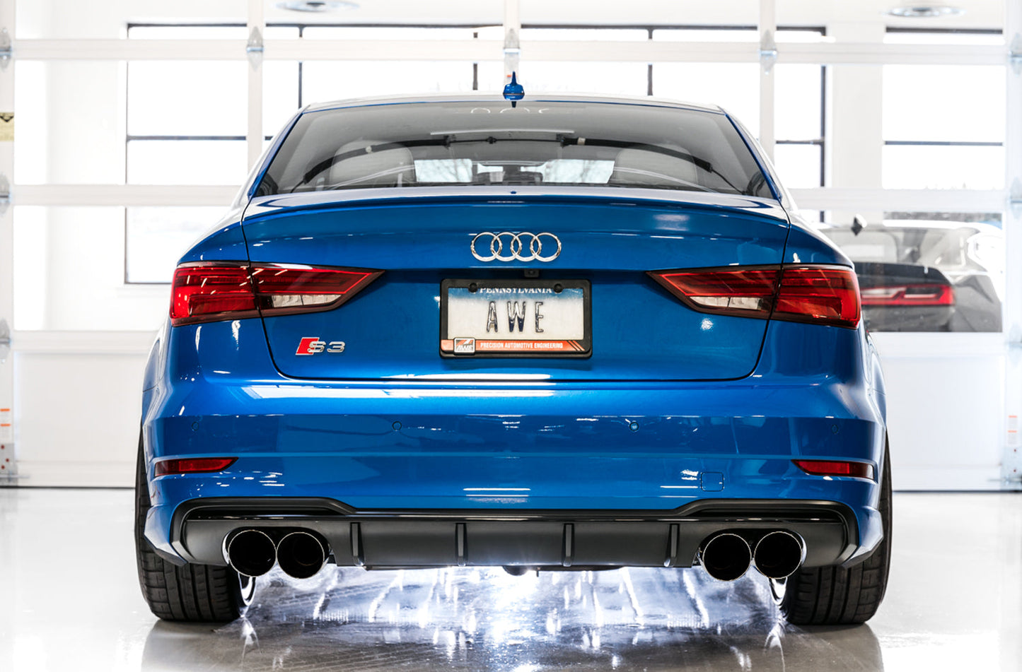 AWE Tuning Track Edition Exhaust for Audi 8V S3 - Chrome Silver Tips, 102mm (3015-42142)