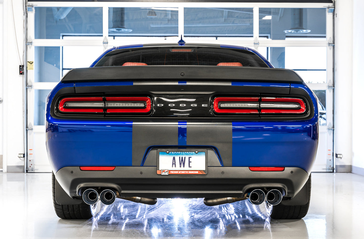AWE Tuning Track Edition Exhaust for 17+ Challenger 5.7 - Chrome Silver Quad Tips (3015-42144)