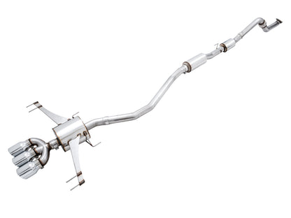 AWE Tuning Touring Edition Exhaust for FK8 Civic Type R (includes Front Pipe and DualPhase Mid Pipe) - Triple Chrome Silver Tips (3015-42666)