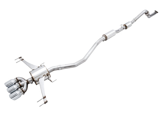 AWE Tuning Touring Edition Exhaust for FK8 Civic Type R (includes Front Pipe and DualPhase Mid Pipe) - Triple Chrome Silver Tips (3015-42666)