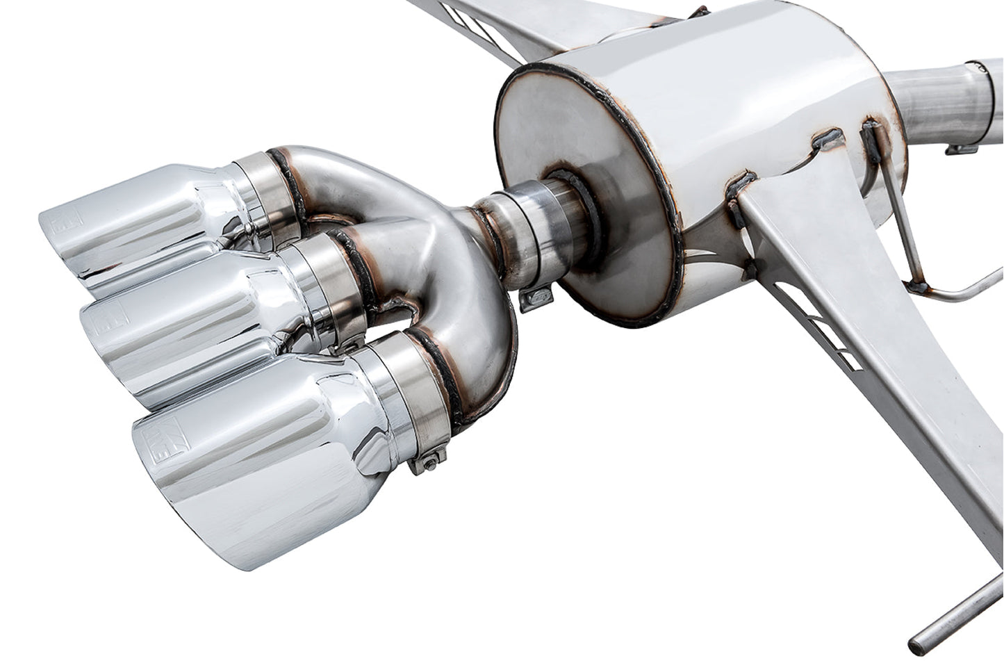 AWE Tuning Touring Edition Exhaust for FK8 Civic Type R (includes Front Pipe and DualPhase Mid Pipe) - Triple Chrome Silver Tips (3015-42666)