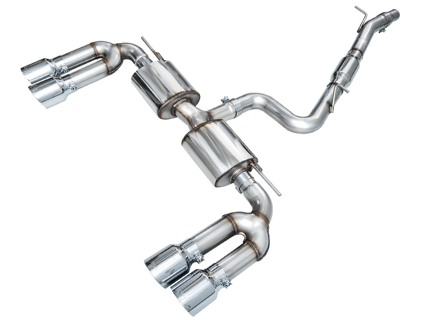 AWE Tuning Touring Edition Exhaust Chrome Silver Tips for 22-24 Audi 8Y S3 (3015-42897)