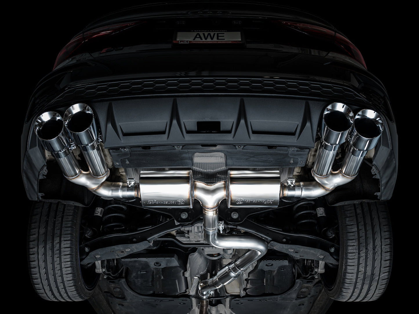 AWE Tuning Touring Edition Exhaust Chrome Silver Tips for 22-24 Audi 8Y S3 (3015-42897)