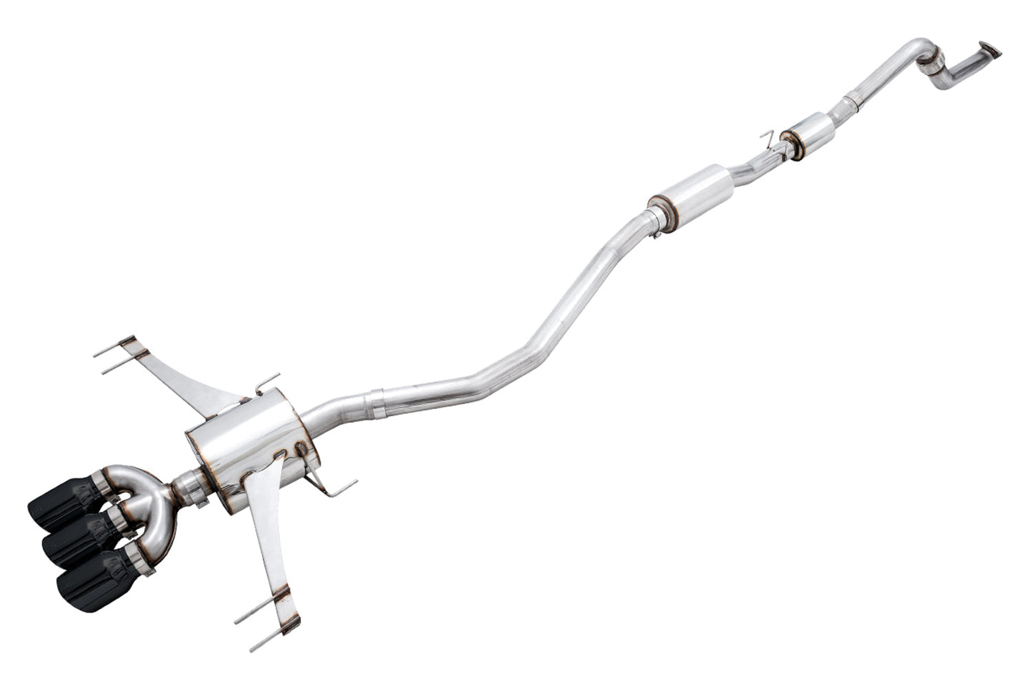 AWE Tuning Touring Edition Exhaust for FK8 Civic Type R (includes Front Pipe and DualPhase Mid Pipe) - Triple Diamond Black Tips (3015-43000)