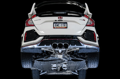 AWE Tuning Touring Edition Exhaust for FK8 Civic Type R (includes Front Pipe and DualPhase Mid Pipe) - Triple Diamond Black Tips (3015-43000)