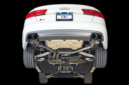 AWE Tuning Touring Edition Exhaust for Audi C7 S6 4.0T - Diamond Black Tips (3015-43010)