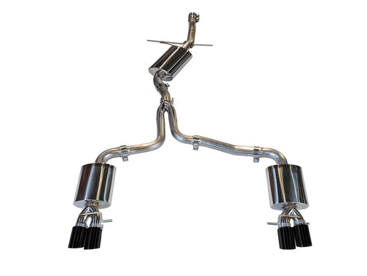 AWE Tuning Touring Edition Exhaust for B8 A4 2.0T - Quad Tip, Diamond Black Tips (3015-43020)