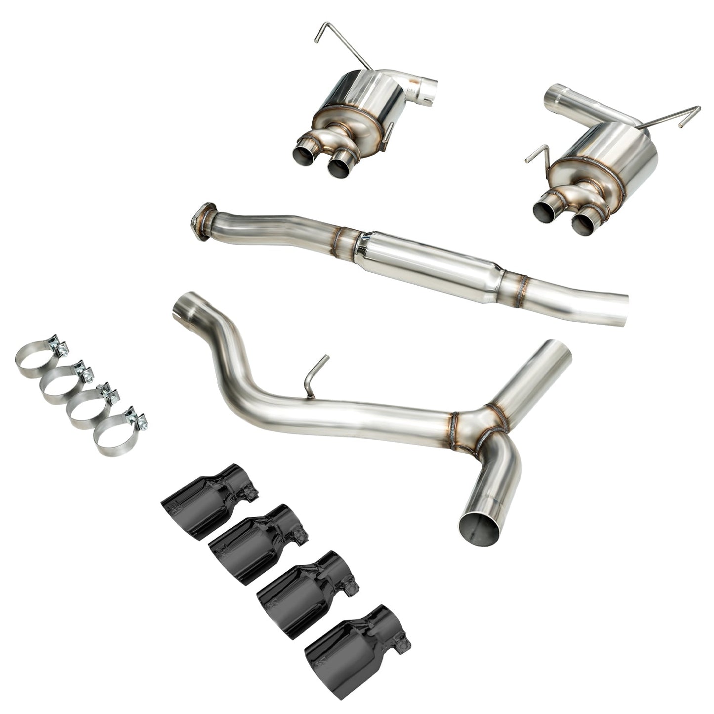 AWE Tuning Touring Edition Exhaust for 2015+ VA WRX Sedan - Diamond Black Quad Tips (102mm) (3015-43102)