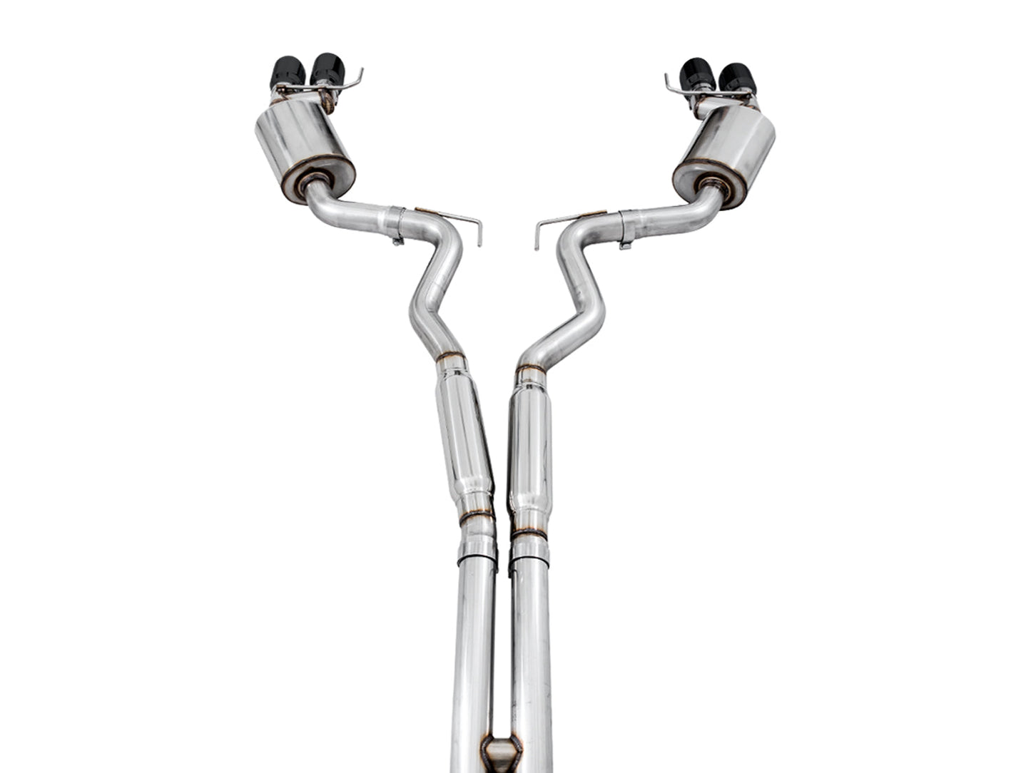 AWE Tuning Touring Edition Cat-back Exhaust for the 2018+ Mustang GT - Quad Diamond Black Tips (3015-43106)