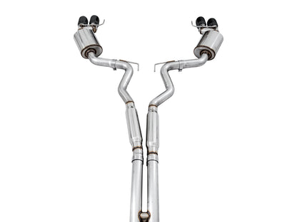 AWE Tuning Touring Edition Cat-back Exhaust for the 2018+ Mustang GT - Quad Diamond Black Tips (3015-43106)