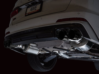 AWE Tuning Touring Edition Exhaust - Diamond Black Tips for 19-23 Audi C8 S6/S7 (3015-43107)