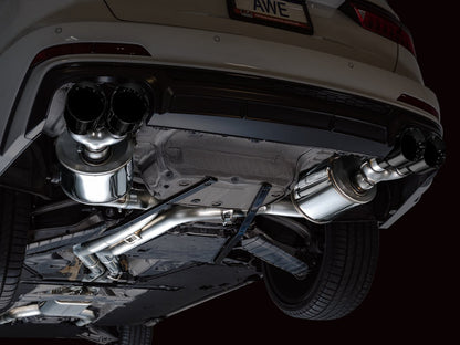 AWE Tuning Touring Edition Exhaust - Diamond Black Tips for 19-23 Audi C8 S6/S7 (3015-43107)