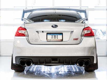 AWE Tuning Touring Edition Exhaust for VA STI / GV WRX / GV STI Sedan - Diamond Black Quad Tips (102mm) (3015-43108)