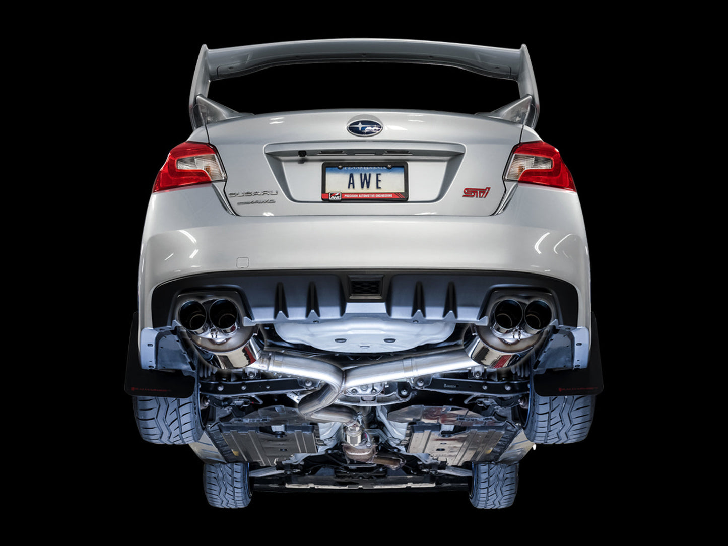 AWE Tuning Touring Edition Exhaust for VA STI / GV WRX / GV STI Sedan - Diamond Black Quad Tips (102mm) (3015-43108)