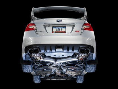 AWE Tuning Touring Edition Exhaust for VA STI / GV WRX / GV STI Sedan - Diamond Black Quad Tips (102mm) (3015-43108)