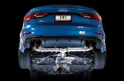 AWE Tuning Track Edition Exhaust for Audi 8V S3 - Diamond Black Tips, 102mm (3015-43150)