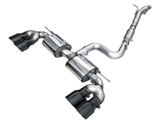 AWE Tuning MK8 Volkswagen Golf R 3in Touring Edition Quad Exhaust - Diamond Black Tips (3015-43658)