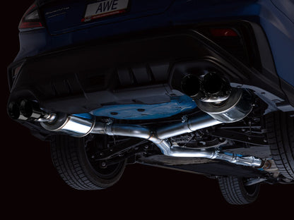AWE Tuning Touring Edition Exhaust - Diamond Black Tips for 2022+ VB Subaru WRX (3015-43979)