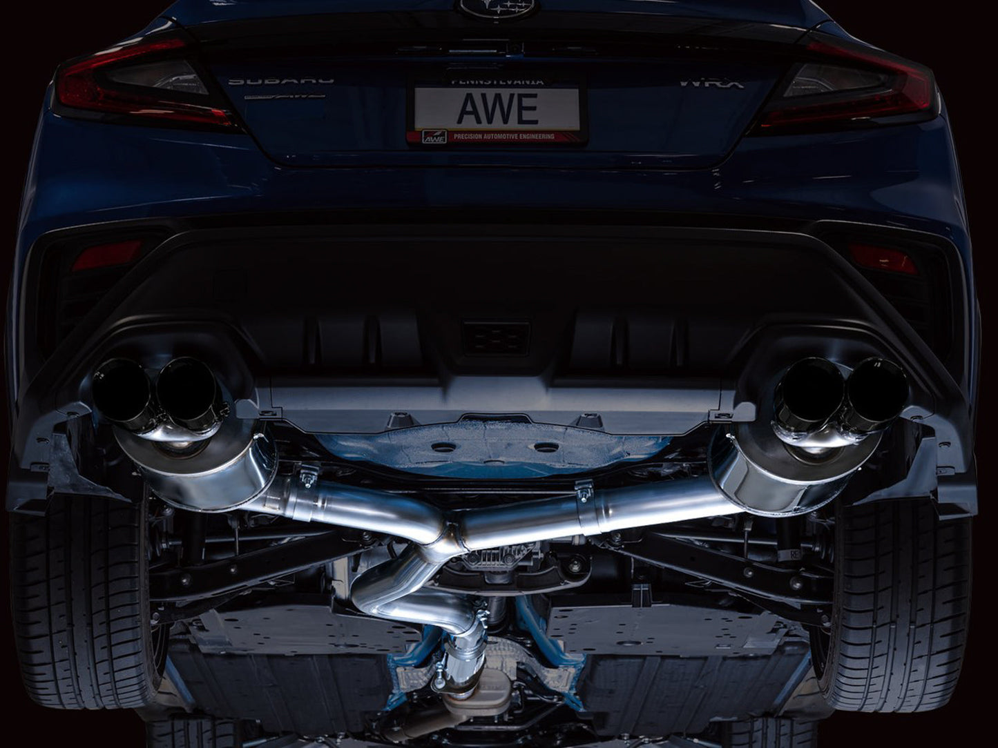 AWE Tuning Touring Edition Exhaust - Diamond Black Tips for 2022+ VB Subaru WRX (3015-43979)