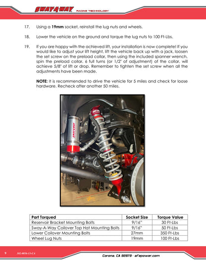aFe Sway-A-Way 2.5 Rear Coilovers | Ford Bronco (21-26) (302-0056-13-CA)