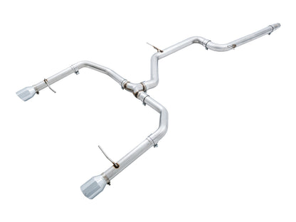 AWE Tuning Track Edition Exhaust - Non-Resonated - for MK7 Jetta GLI w/ Stock Downpipe - Chrome Silver Tips (3020-22034)