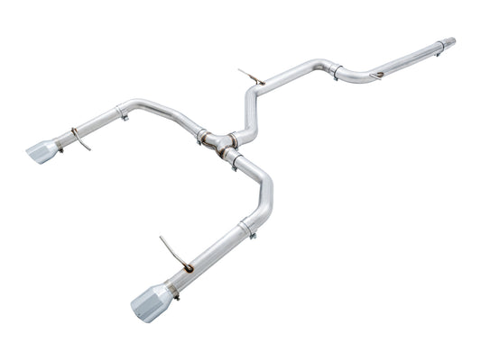 AWE Tuning Track Edition Exhaust - Non-Resonated - for MK7 Jetta GLI w/ Stock Downpipe - Chrome Silver Tips (3020-22034)