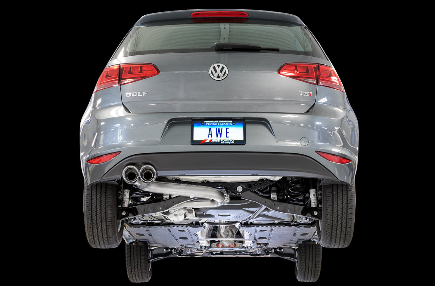 AWE Tuning Track Edition Exhaust for VW MK7 Golf 1.8T - Diamond Black Tips (90mm) (3020-23022)