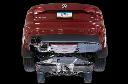 AWE Tuning Track Edition Exhaust for MK6 GLI 2.0T - MK6 Jetta 1.8T - Diamond Black Tips (3020-23028)