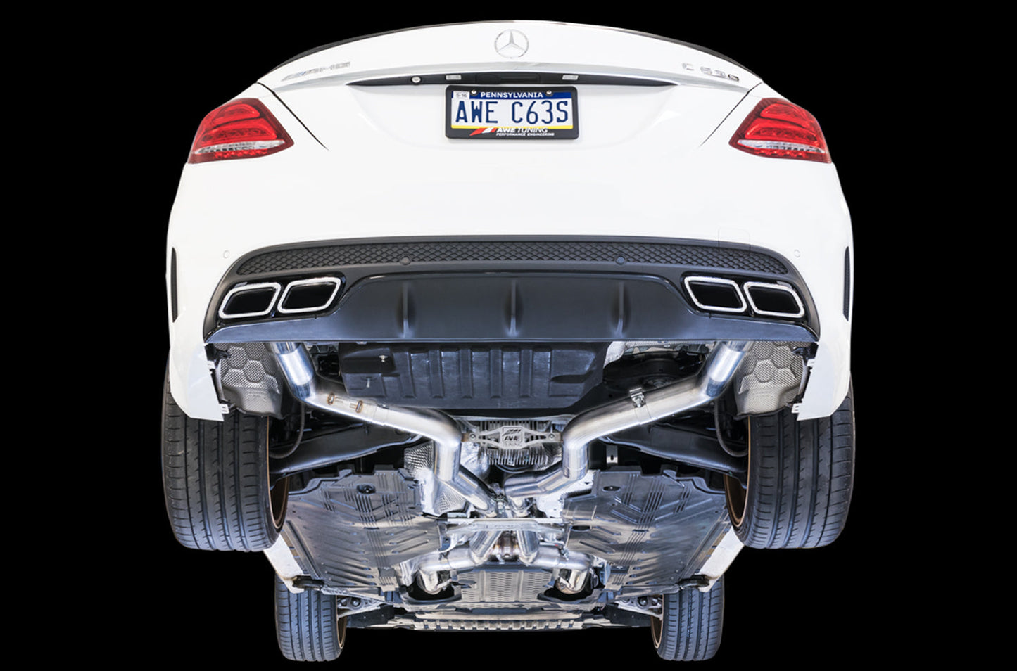 AWE Tuning Track Edition Exhaust System for Mercedes-Benz W205 AMG C63/S Sedan (no tips) (3020-31014)