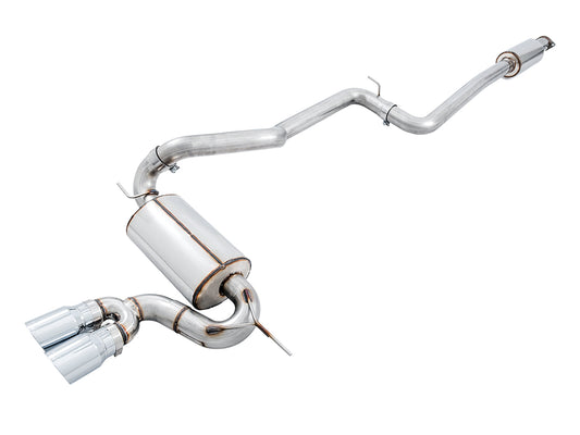 AWE Tuning Touring Edition Cat-back Exhaust for Ford Focus ST - Resonated - Chrome Silver Tips (3020-32038)