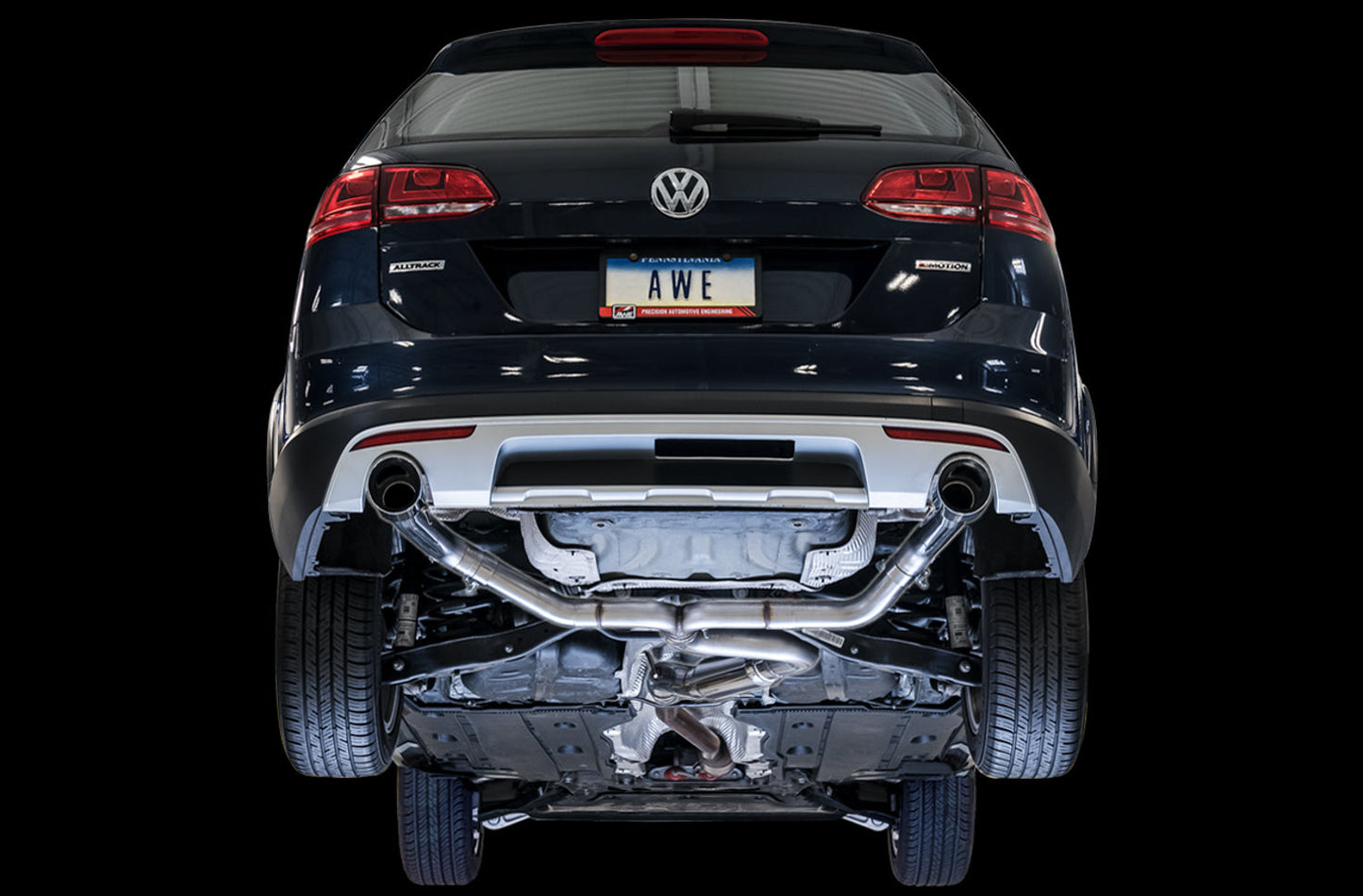AWE Tuning Track Edition Exhaust for VW Golf Alltrack / Sportwagen 4Motion - Chrome Silver Tips (3020-32044)