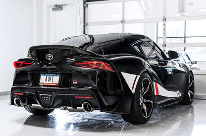 AWE Tuning Non-Resonated Touring Edition Exhaust for A90 Supra - 5" Chrome Silver Tips (3020-32058)