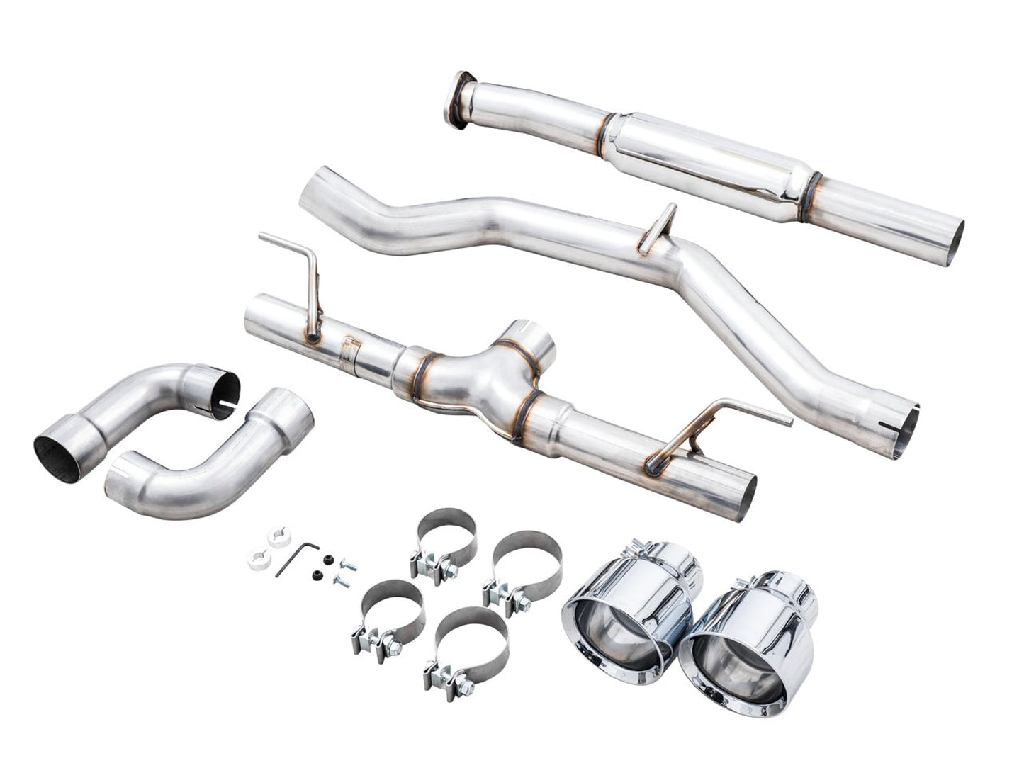 AWE Tuning Track Edition Exhaust for Subaru BRZ / Toyota GR86 / Toyota 86 / Scion FR-S - Chrome Silver Tips (3020-32279)