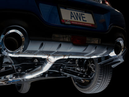 AWE Tuning Track Edition Exhaust for Subaru BRZ / Toyota GR86 / Toyota 86 / Scion FR-S - Chrome Silver Tips (3020-32279)