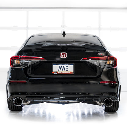 AWE Tuning Track Edition Catback Exhaust - Dual Chrome Silver Tips for 22+ Honda Civic Si/Acura Integra (3020-32331)