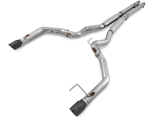 AWE Tuning Track Edition Cat-back Exhaust for S550 Mustang GT - Dual Tip - Diamond Black Tips (3020-33030)