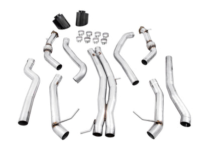 AWE Tuning Track Edition Exhaust for Audi B9 RS 5 Coupe - Non-Resonated - Diamond Black RS-style Tips (3020-33058)
