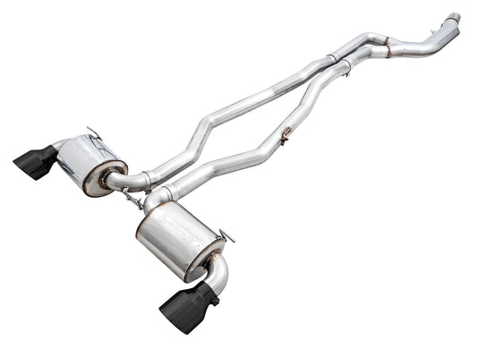 AWE Tuning Non-Resonated Touring Edition Exhaust for A90 Supra - 5" Diamond Black Tips (3020-33072)