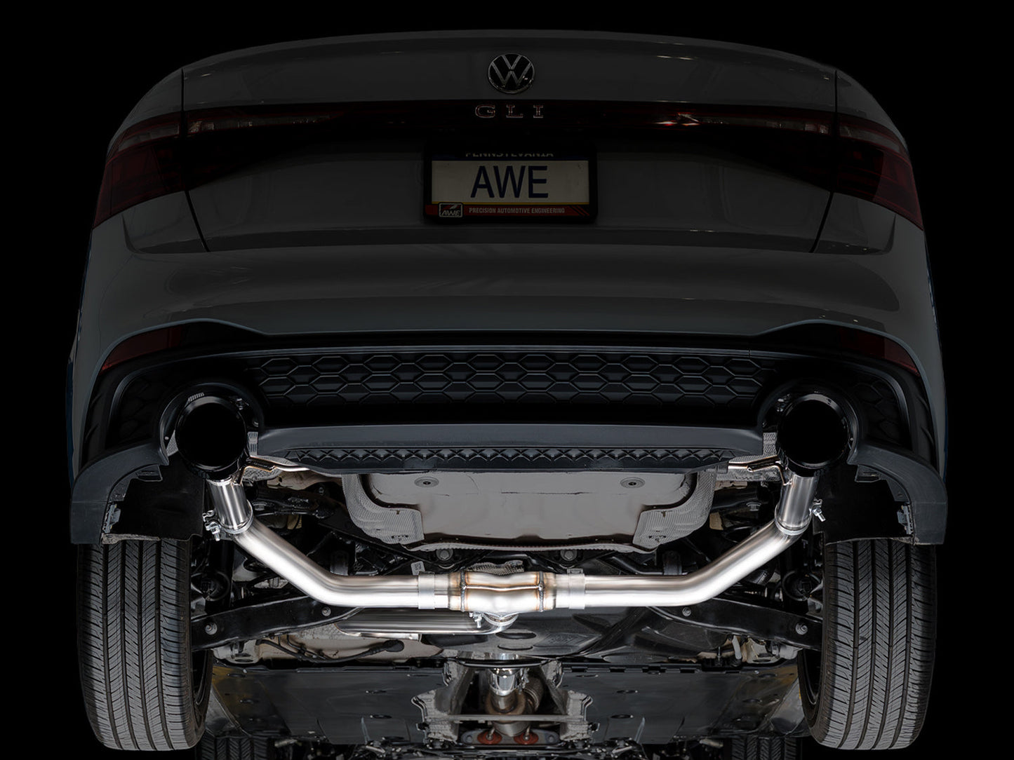 AWE 3020-33275 Track Ed Exhaust Diamond Black Tips For VW Jetta GLI (22-25)