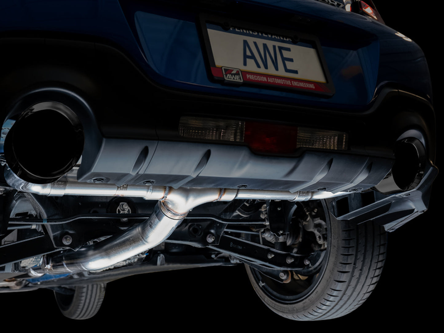 AWE Tuning Track Edition Exhaust for Subaru BRZ / Toyota GR86 / Toyota 86 / Scion FR-S - Diamond Black Tips (3020-33279)