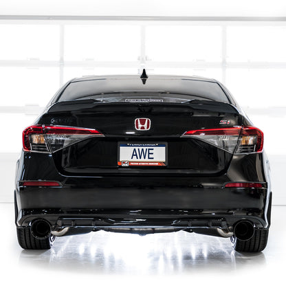 AWE Tuning Track Edition Catback Exhaust - Dual Diamond Black Tips for 22+ Honda Civic Si/Acura Integra (3020-33331)