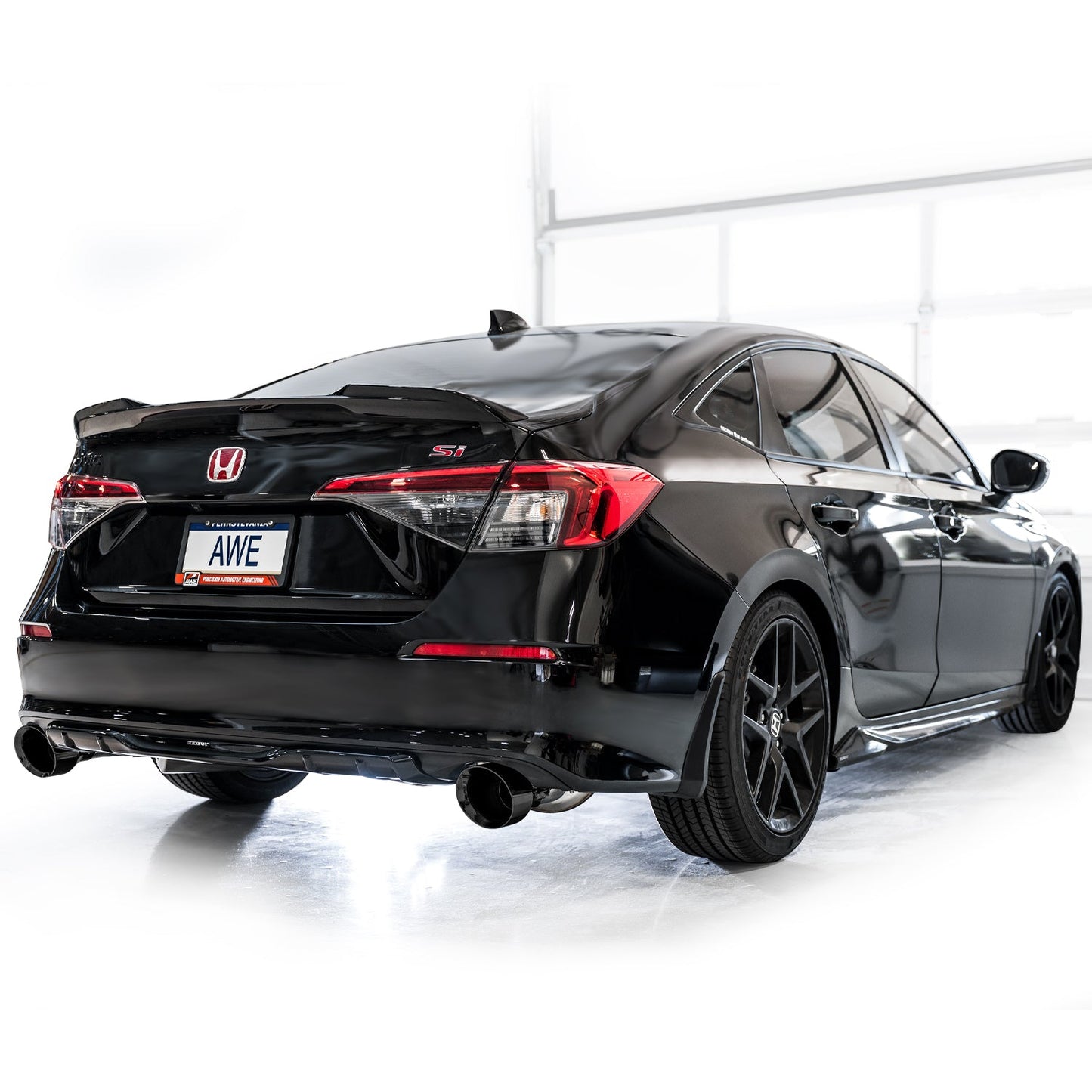 AWE Tuning Track Edition Catback Exhaust - Dual Diamond Black Tips for 22+ Honda Civic Si/Acura Integra (3020-33331)