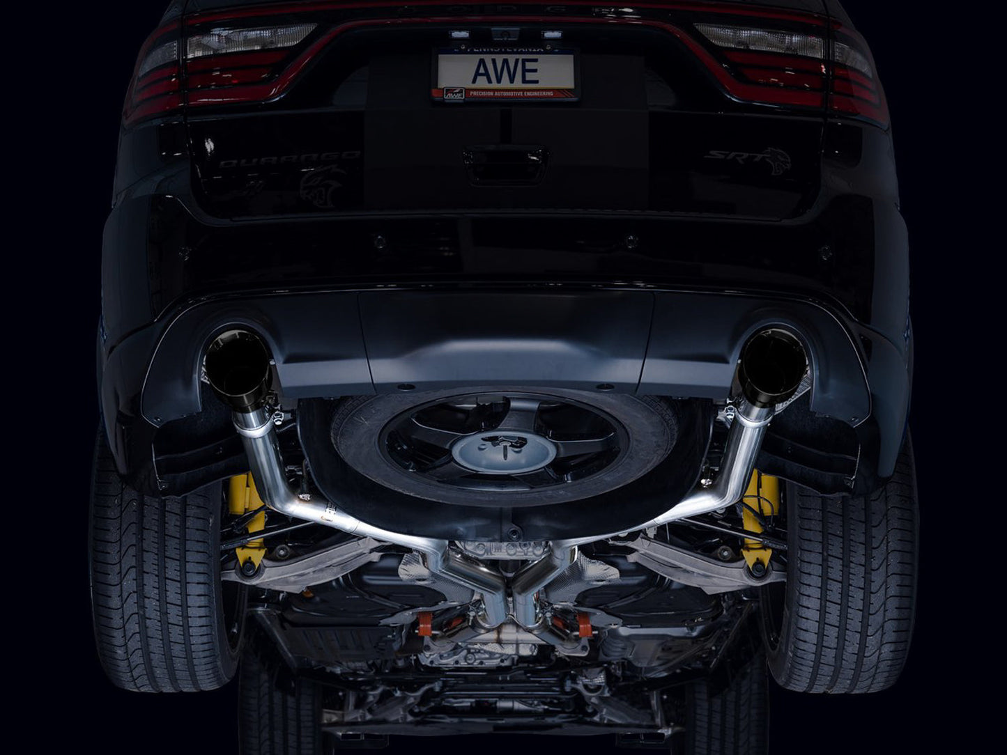 AWE Tuning Track Edition Exhaust - Diamond Black Tips for 18-23 Dodge Durango SRT & Hellcat (3020-33952)