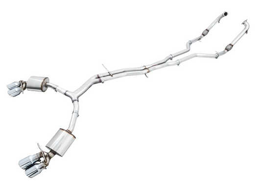 AWE Tuning Touring Edition Exhaust for Audi B9 S5 Sportback - Non-Resonated - Chrome Silver 102mm Tips (3020-42056)