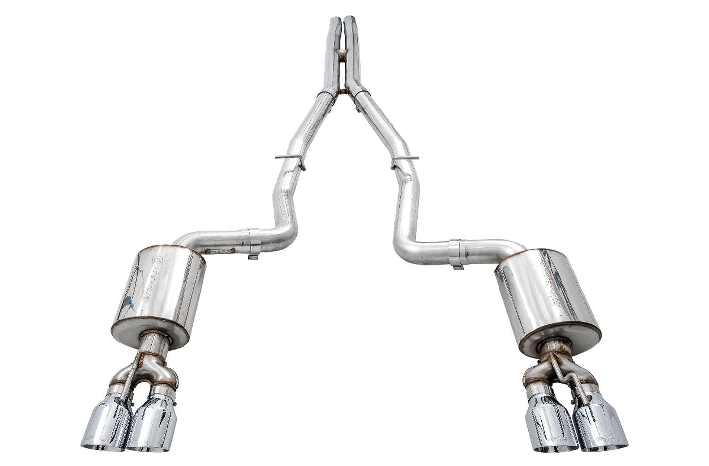 AWE Tuning Touring Edition Exhaust for 15+ Challenger 6.4 / 6.2 SC - Non-Resonated - Chrome Silver Quad Tips (3020-42074)