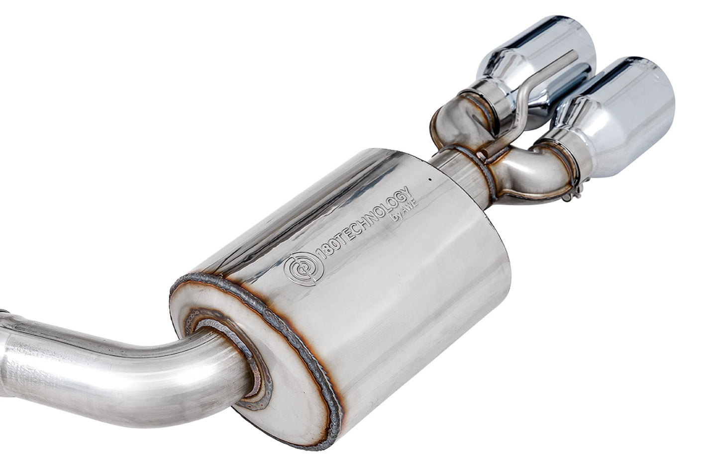AWE Tuning Touring Edition Exhaust for 15+ Challenger 6.4 / 6.2 SC - Non-Resonated - Chrome Silver Quad Tips (3020-42074)