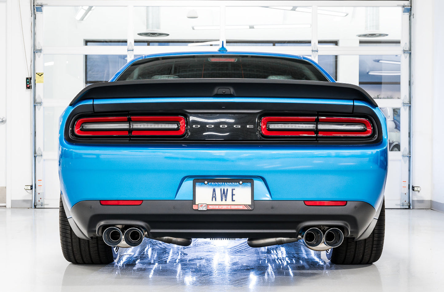 AWE Tuning Touring Edition Exhaust for 15+ Challenger 6.4 / 6.2 SC - Non-Resonated - Chrome Silver Quad Tips (3020-42074)