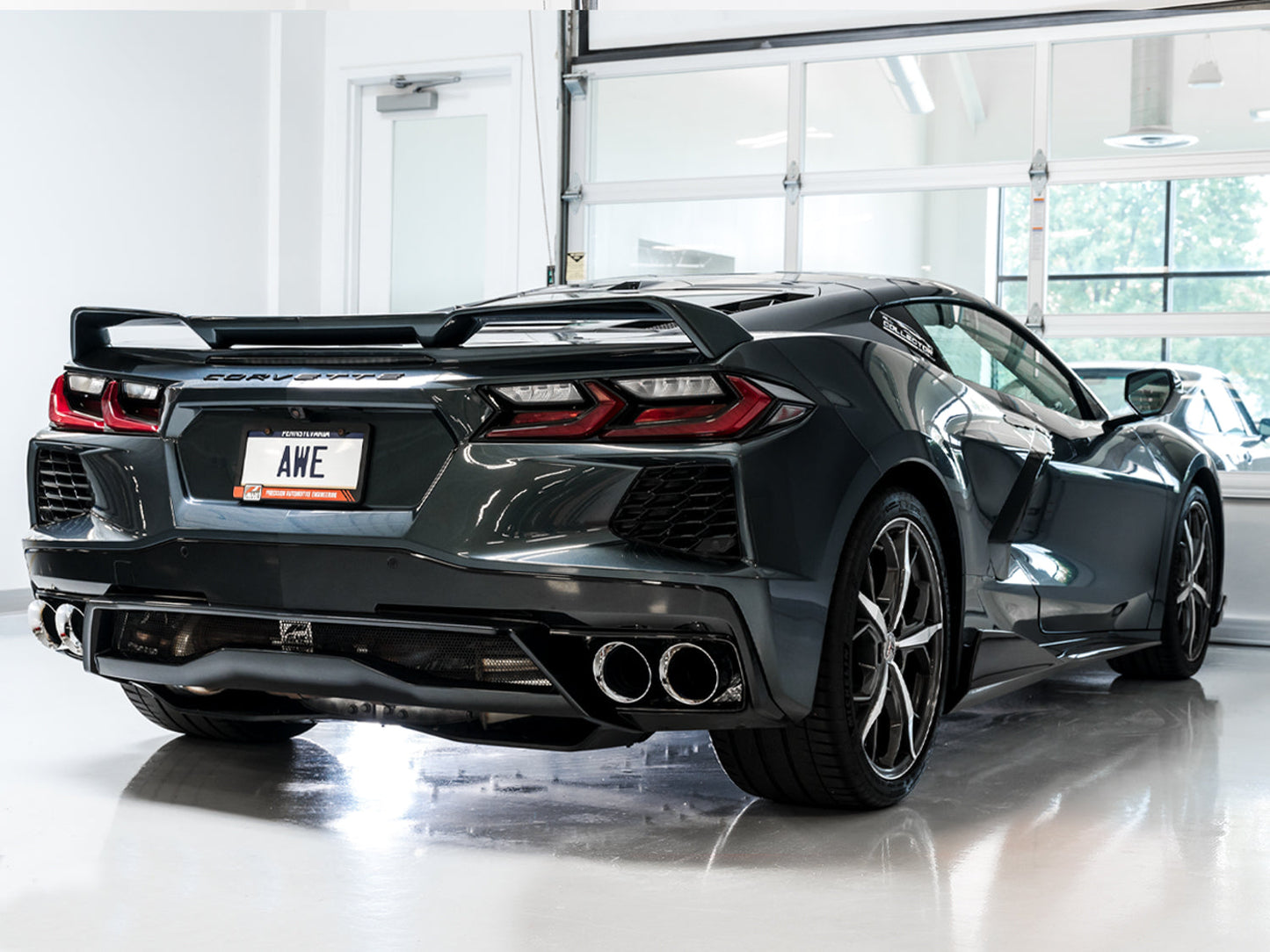 AWE Tuning Track Edition Exhaust for C8 Corvette - Chrome Silver Tips (3020-42080)